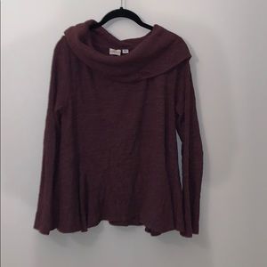 Anthro maroon cowl neck sweater